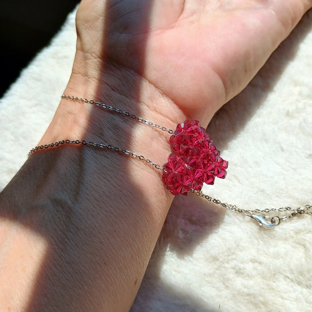 Gorgeous Swarovski Crystal Heart Pendant On Dainty 925 Sterling Silver Chain - Picture 11 of 11